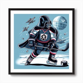 Darth Vader Playing Hockey Star Wars Art Print Art Print