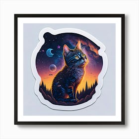 Cat Colored Sky (30) Art Print