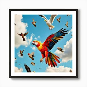 Flying birds Art Print