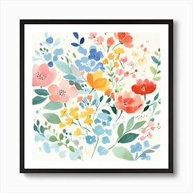 Watercolor Flowers Art Print