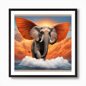 Angel Elephant Art Print