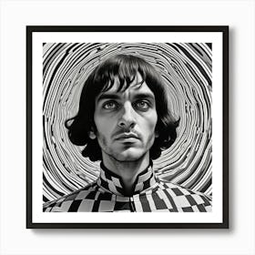 Man In A Checkered Shirt Art Print