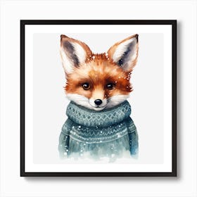 Fox In A Sweater 1 Art Print