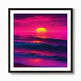 Sunset In The Ocean Art Print