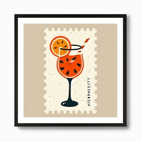 Aperitif Spritz on a Postage Stamp 1 Póster