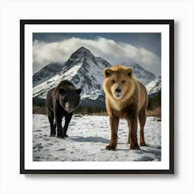 Lion And Bear Art Print