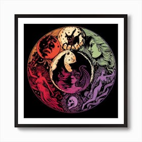 Moon Goddesses Art Print