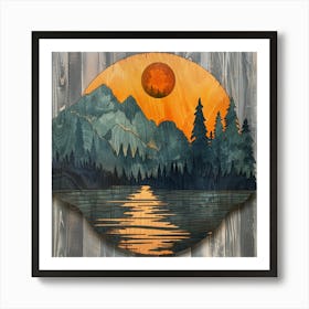 Sunset In The Mountains Art Print