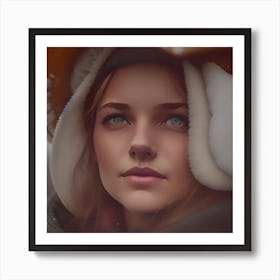 Portrait Of A Girl In Winter Art Print