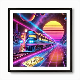 Retro Train Art Print