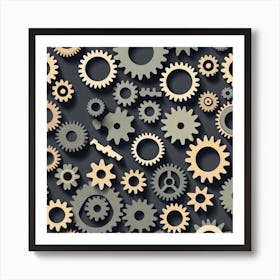 Gears Background 9 Art Print