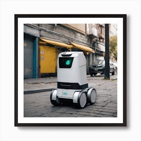 Robot On The Street 64 Art Print