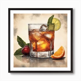 Old Fashioned Cocktail 1 Art Print