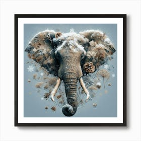 Elephant In Snow Art Print