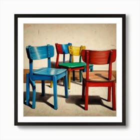 Colorful Chairs Art Print