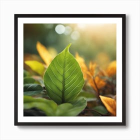 Green Leaf In The Forest 1 Art Print