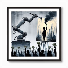 Inspired by Banksy's satirical street art and social commentary Art Print