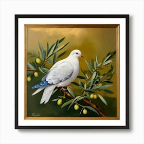 Dove Holding Olive Branch Art Print