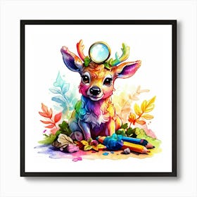 Deer Painting 4 Art Print