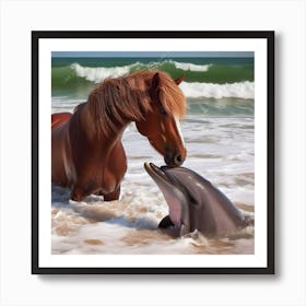 Horse And Dolphin Poster