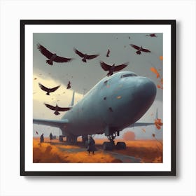 Crows In Flight 4 Art Print