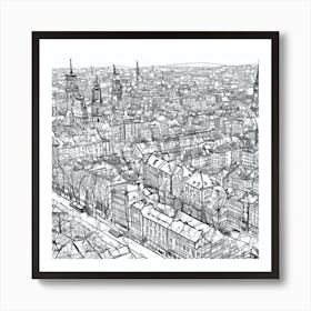 Cityscape Of Prague Art Print