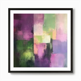 Abstract Painting Purple and Green Hues Art Print