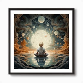 Meditating Man Art Print