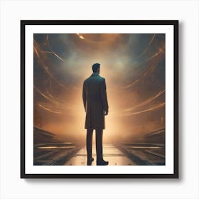 Man Standing In A Tunnel Art Print