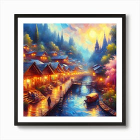 Chinese Village 2 Art Print