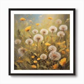 The essence of a sunny meadow, optimistic painting Art Print