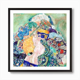 Baby, Gustav Klimt Square Art Print