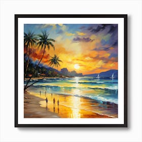 Sunset On The Beach 7 Art Print