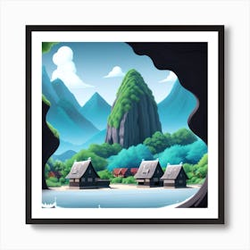 Cave In The Mountains Art Print