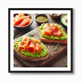 Smoked Salmon On Toast Art Print