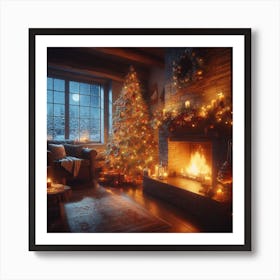 Christmas In The Living Room Art Print