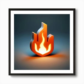 Fire Icon - Fire Stock Videos & Royalty-Free Footage Art Print