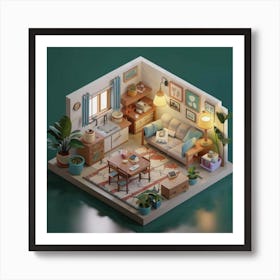 Isometric Art, house deream 3d 19 Art Print