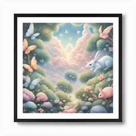 Rabbits In The Sky Art Print
