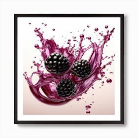 Blackberry Splash Art Print