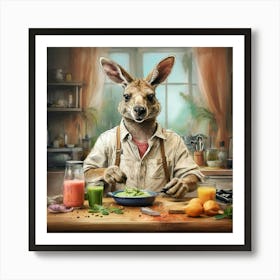 Kangaroo In The Kitchen 2 Art Print