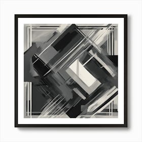 Abstract Black And White Painting 7 Art Print