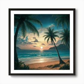 Sunset At The Beach Art Print