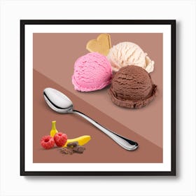 Ice Cream Gelato Dessert Vanilla Art Print