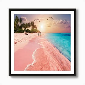 Pink Sand Beach Art Print