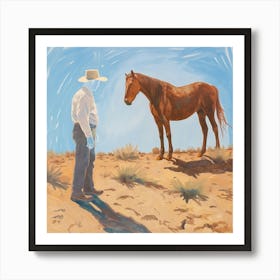 Ghost Cowboy And A Horse Art Print
