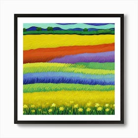 Field Of Yellow Flowers 1 Art Print