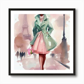 Paris Fashion Illustration 4 Art Print