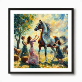 Girl And A Horse Art Print