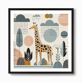 Scandinavian style, Giraffe Art Print